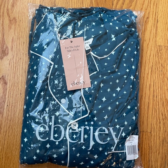 NWT! Eberjey Teal Modal Long Sleeve Pajama Set - Picture 6 of 10